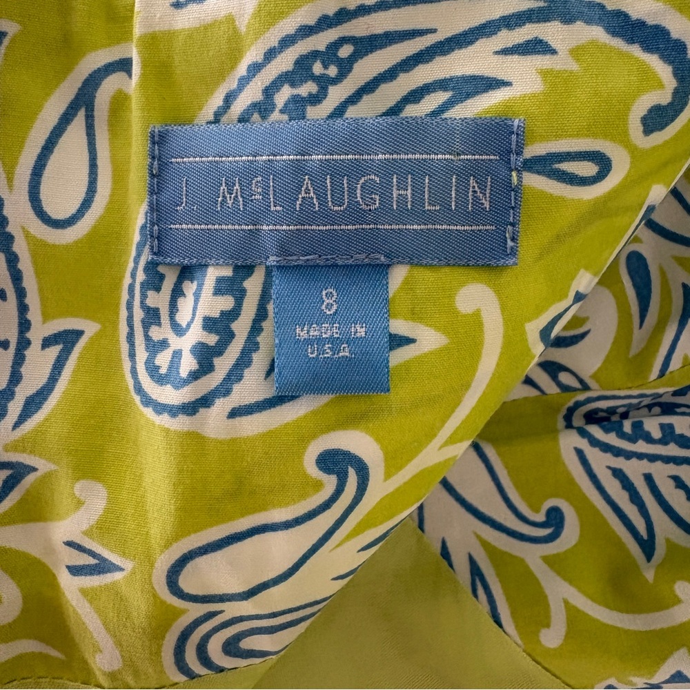 J. McLaughlin Paisley Floral Halter Dress in Blue, Green & White Womens size 8 - Picture 2 of 9